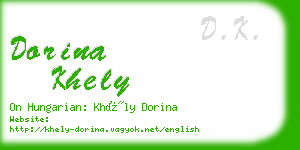 dorina khely business card